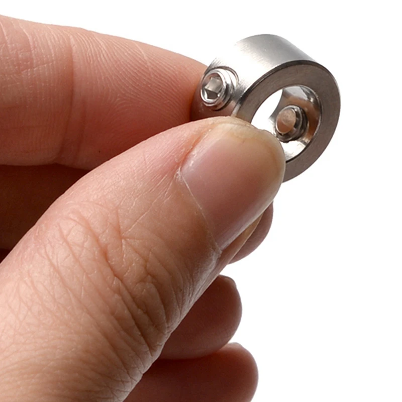 8PCS Set Adjustable Positioner Limit Ring Hex Wrench Tighten The Stopper Set Screws Woodworking Tool Stainless Steel