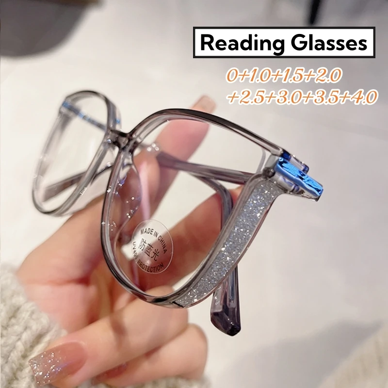 

Men Women Luxury Finished Reading Glasses Cool Cat Eye Presbyopia Eyeglasses for Female HD Lens Far Sight Eyewear 0+1.0+4.0