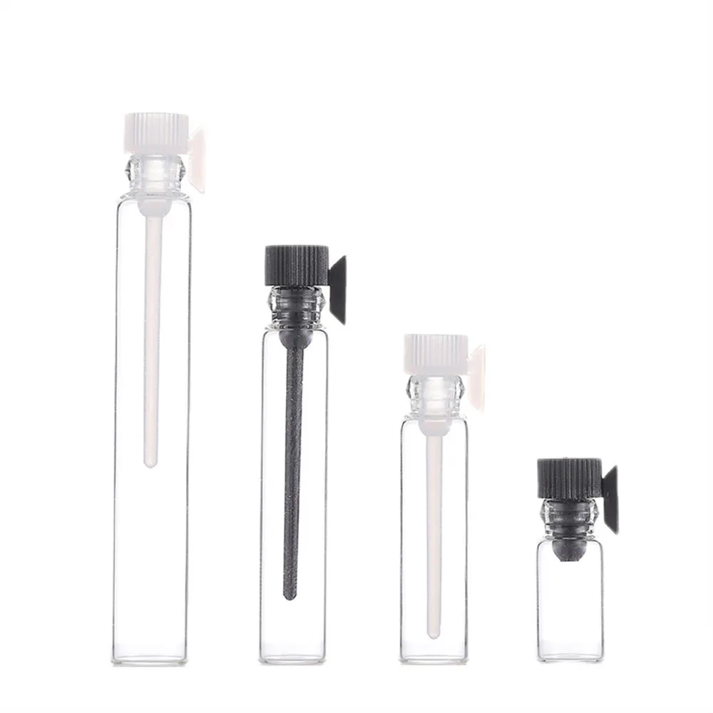 50/100/300pcs 0.5ml 1ml 2ml 3ml Mini Glass Perfume Bottle Empty Clear Sample Vial Essential oil Test Tube Trial Bottle Cosmetics