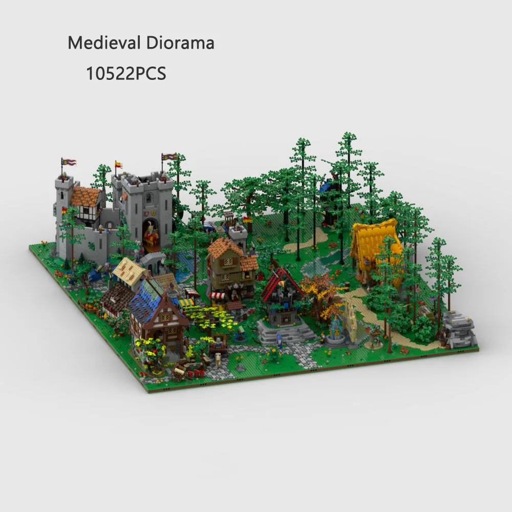 

High Difficulty 10522PCS MOC Medieval Diorama Modularity Building Blocks Assembly Model Toy Brick Adult Hobby Display Gift Set