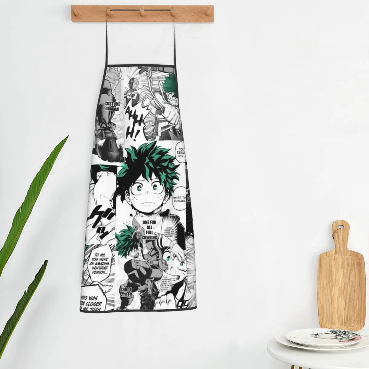 مآزر My Hero Academia Deku Manga Collage للطهاة والخبز والخبز بدون أكمام مريلة لتنظيف المطبخ بينافور #4