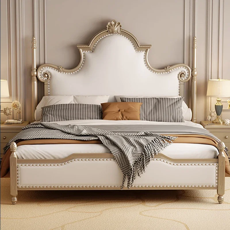 European Simple Massage Bed Storage Design Castle Bedroom Bed Luxury King Size Double Letto Matrimoniale Lounge Suite Furniture