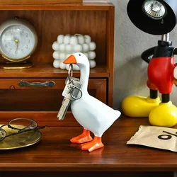 Magnetic Goose Keychain Holder Entry Door Key Hanging Home Decoration Resin Goose Sculpture Home Tool Holder