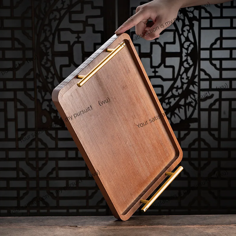 Solid wood glass tea cup tray home draining tea tray hotel restaurant baking, thickened bamboo tray