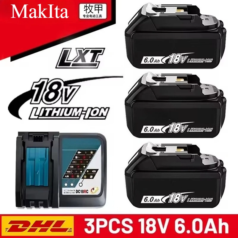 

For Makita 18v 6000mAh Battery Rechargeable Power Tool Makita 18V Battery, BL1860Bbl1830bl1860 Bl1850B Tool Batteries Compatible