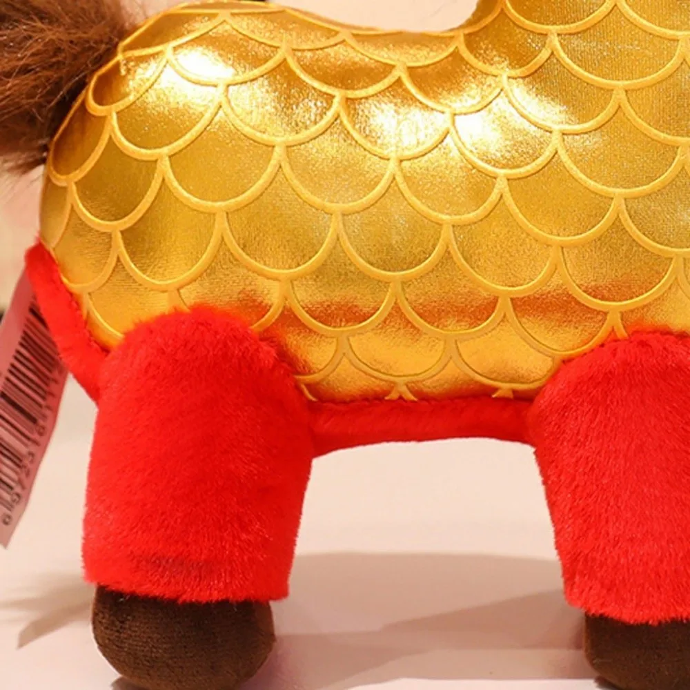 Funny Mascot 2026 Dragon Horse Good Luck Creative Stuffed Horse Kawaii Fluffy Zodiac Pony Figurine Home Decoration