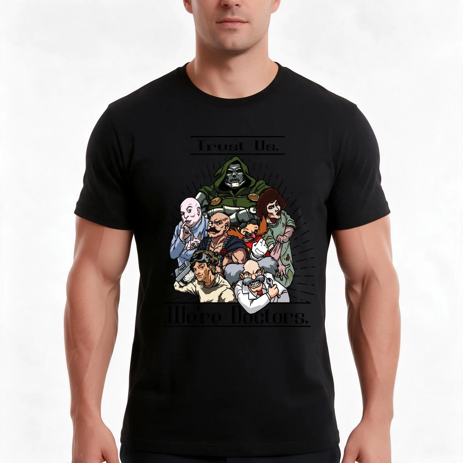 Trust Us, We're Doctors T-Shirt, Summer Casual Cotton Tee, Oversized Streetwear Tops, Vintage Graphic Print, Unisex Men Women