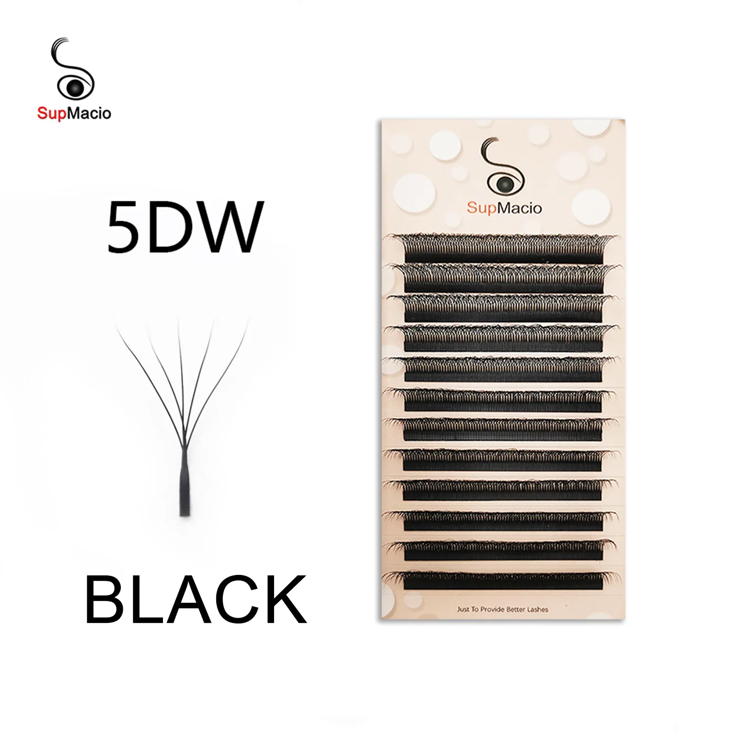 Supmacio-4d 5d w 속눈썹 믹스 클로버 와이어, 4d 속눈썹 연장 볼륨 팬 속눈... - 2