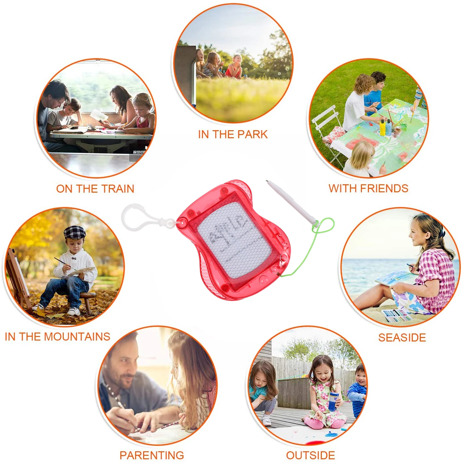 

4Pcs Vibrant Mini Magnetic Painting Pad Doodle Board Creative Sketch Toy Collection