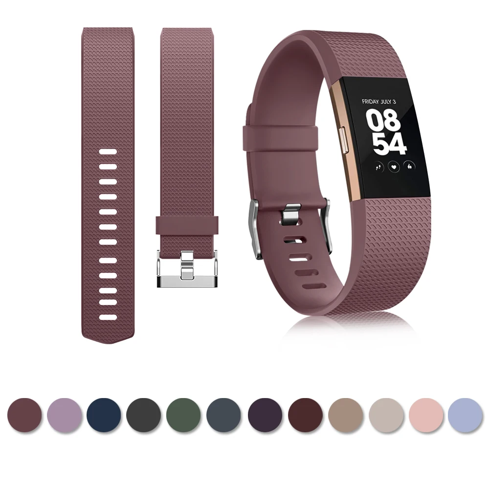 Correa para Fitbit Charge 2, pulsera de TPU suave, accesorio de repuesto para reloj inteligente