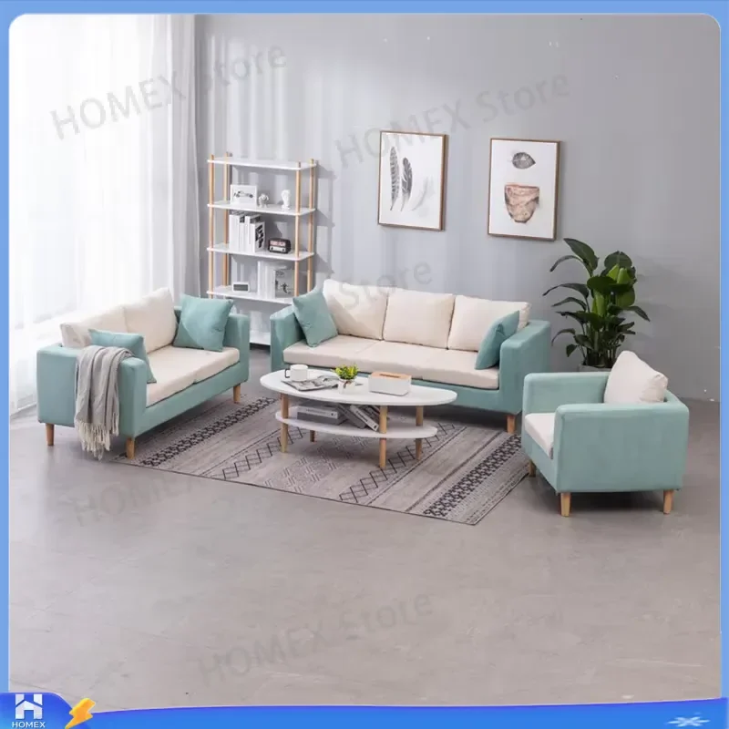 Modern Minimalist 3 Seater Fabric Sofa Set Washable Cover Casual Living Room Furniture Comfortable Couch for Home Apartment