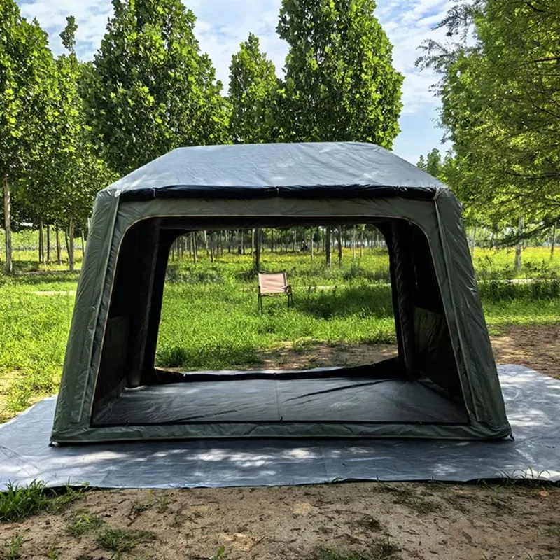 Waterproof portable 5.7 square meters inflatable camping tent made of Oxford cloth canvas cotton PVC 4
