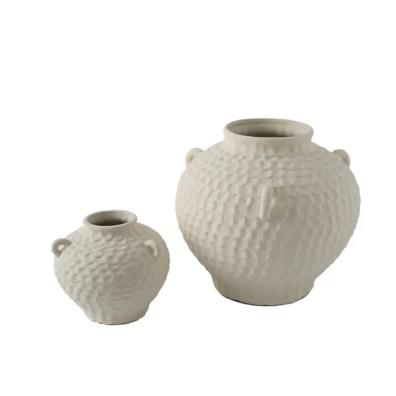 Matte white ceramic vase ornament