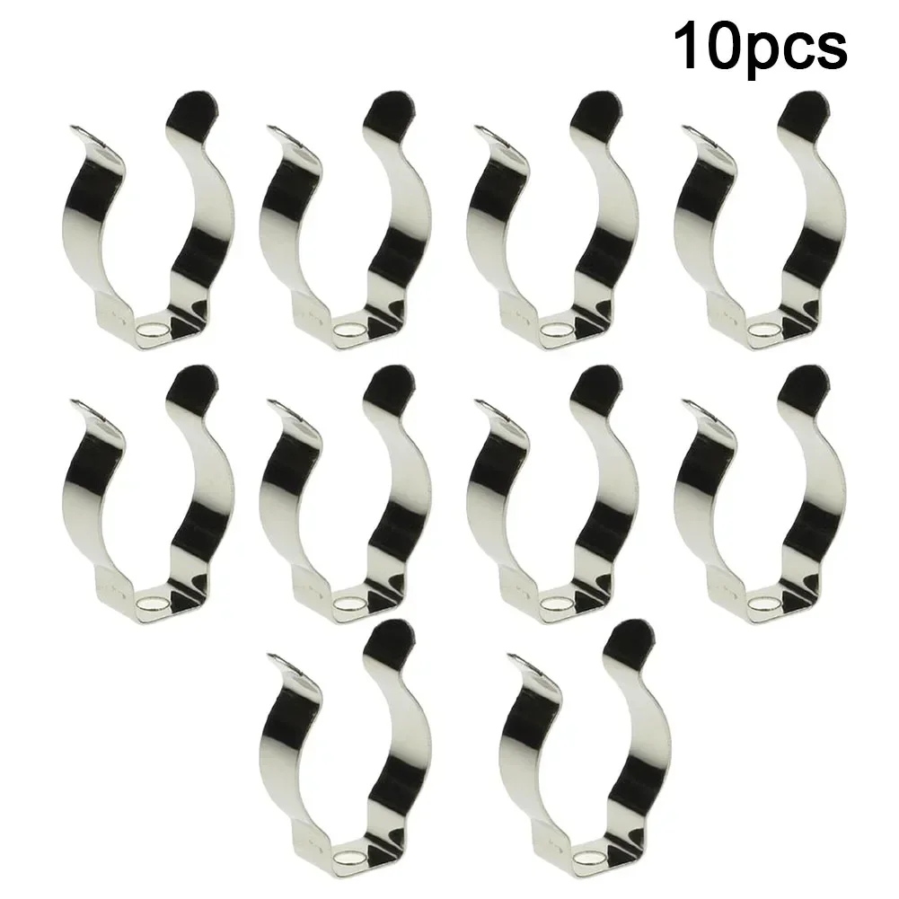 10pcs Spring Terry Clips Stainless Steel Narrow Base Tools 6mm-28mm Heavy Duty Tools Storage Hangers For Garages Sheds Hardwares