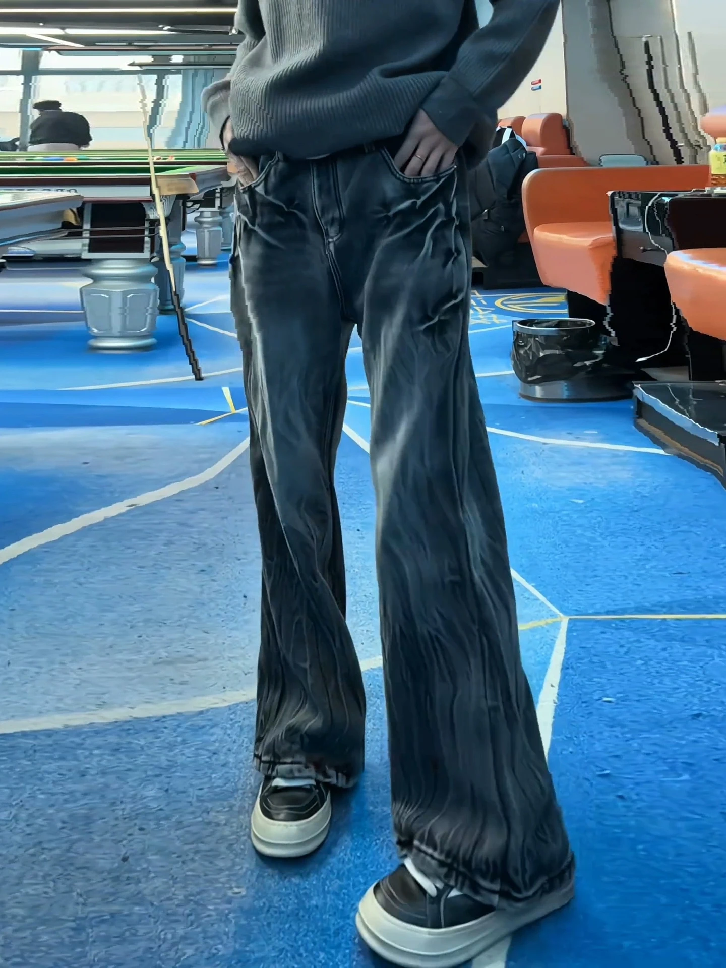 

Мужские джинсы Blue American High Street с узором Lightning, прямые, с легким расклешением, повседневная одежда