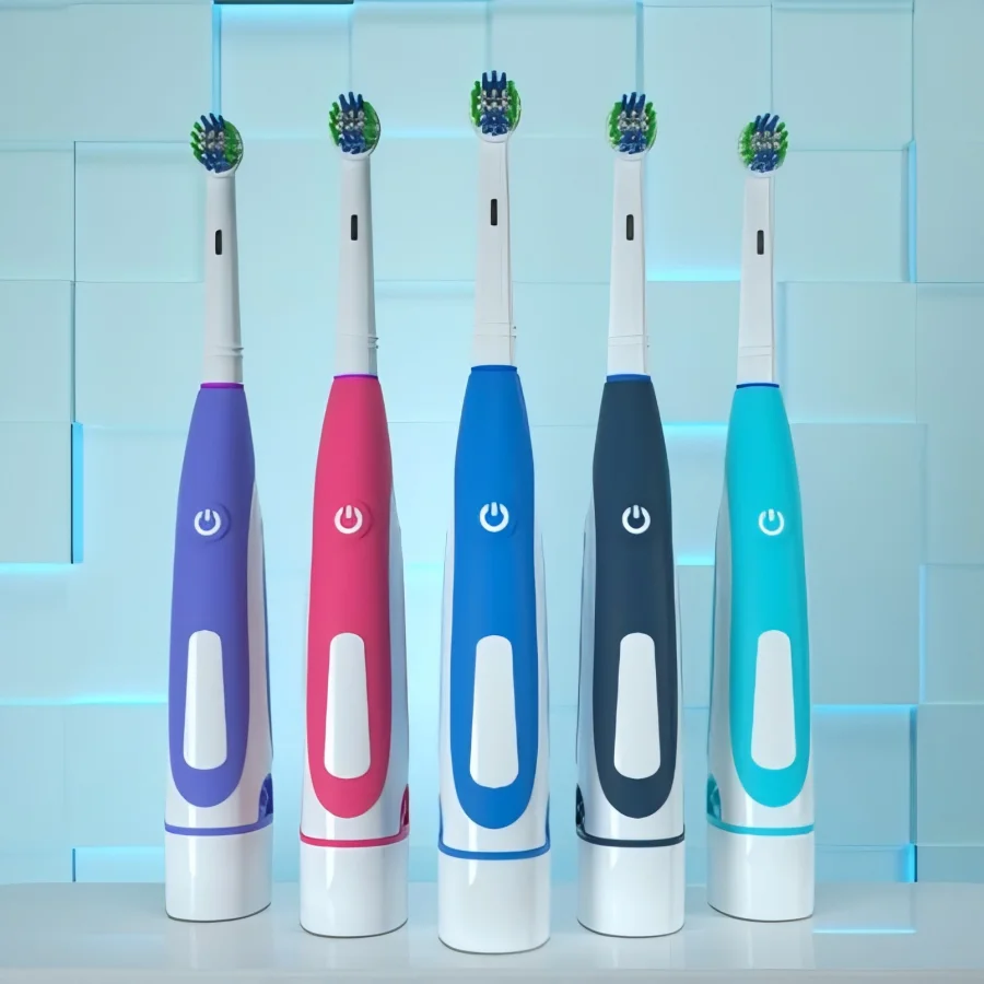 Intelligent electric Toothbrush，Round head design DuPont imported nylon bristles, rounded top，IPX5 Waterproof Rating