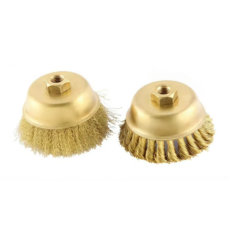 Ampliamente aplicable, cepillo de taza de latón resistente y duradero a prueba de explosiones adecuado para productos de hardware y moldes industriales