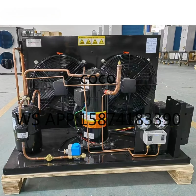 220V 3PH 60Hz R404A Condensing Unit, Custom 2-10HP SCYHF06 with YM86E7G-100 Scroll Compressor for Walk-In Freezer