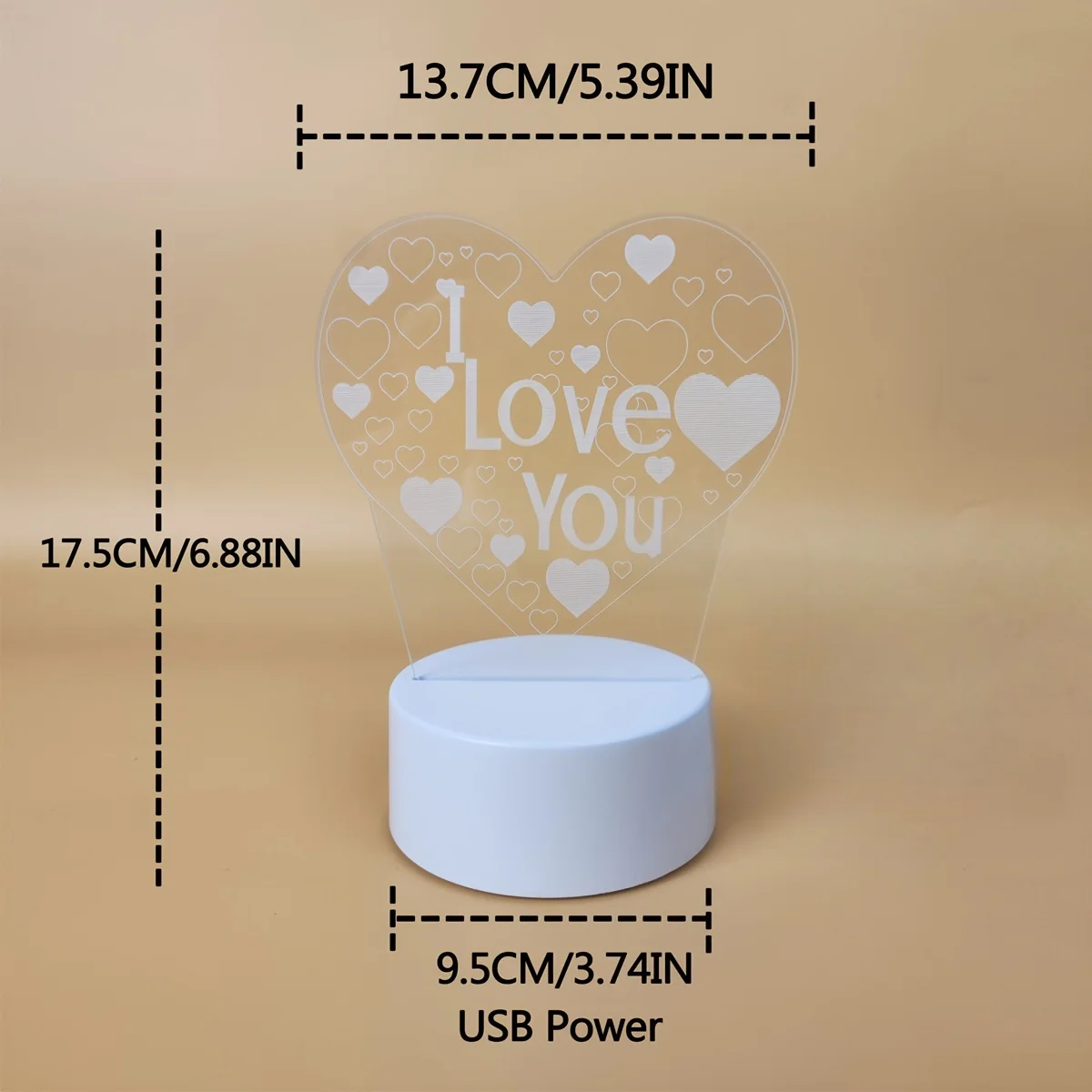 1 قطعة ضوء الوردي Loveyou 3D ضوء الليل، عرض الحلو الحب LED الخفيفة، غرفة نوم الديكور، ضوء الغلاف الجوي #6