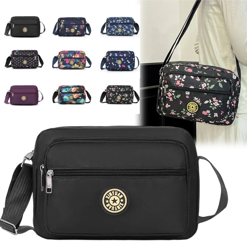 

Water Repellent Crossbody Bag Organized Multi Pockets Durable Oxford Fabric Lightweight Women Travel Shopping Daily Handbag