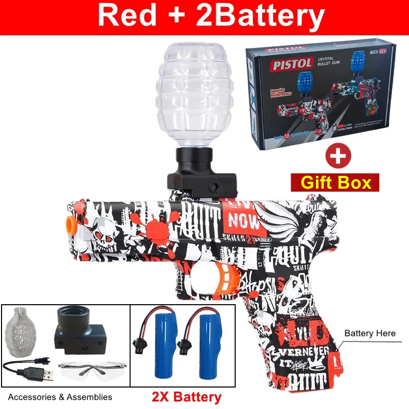 Elektrische Burst Splatter Blaster Speelgoedpistool Gel Blaster Buitenschietspellen Cadeau voor jongens, kinderen en volwassenen (kogels niet inbegrepen)
