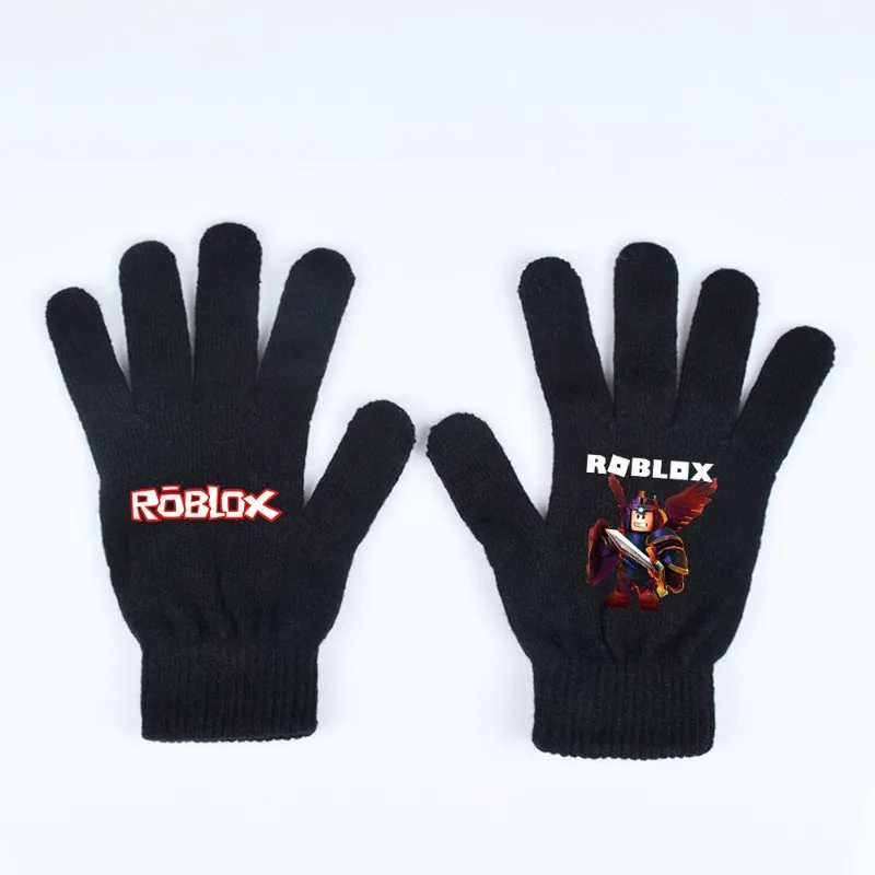 Caliente ROBLOX Anime juego cálido moda impreso guantes de punto tema Unisex invierno mantener caliente guantes dibujos animados regalo de cumpleaños