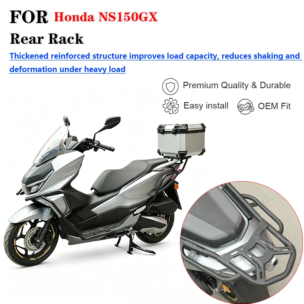 For Honda NS150GX SDH150T‑8A Motorcycle Reinforced Rear Luggage Rack Tail Box Bracket With Tail Wing Grab Bar Modification Acces