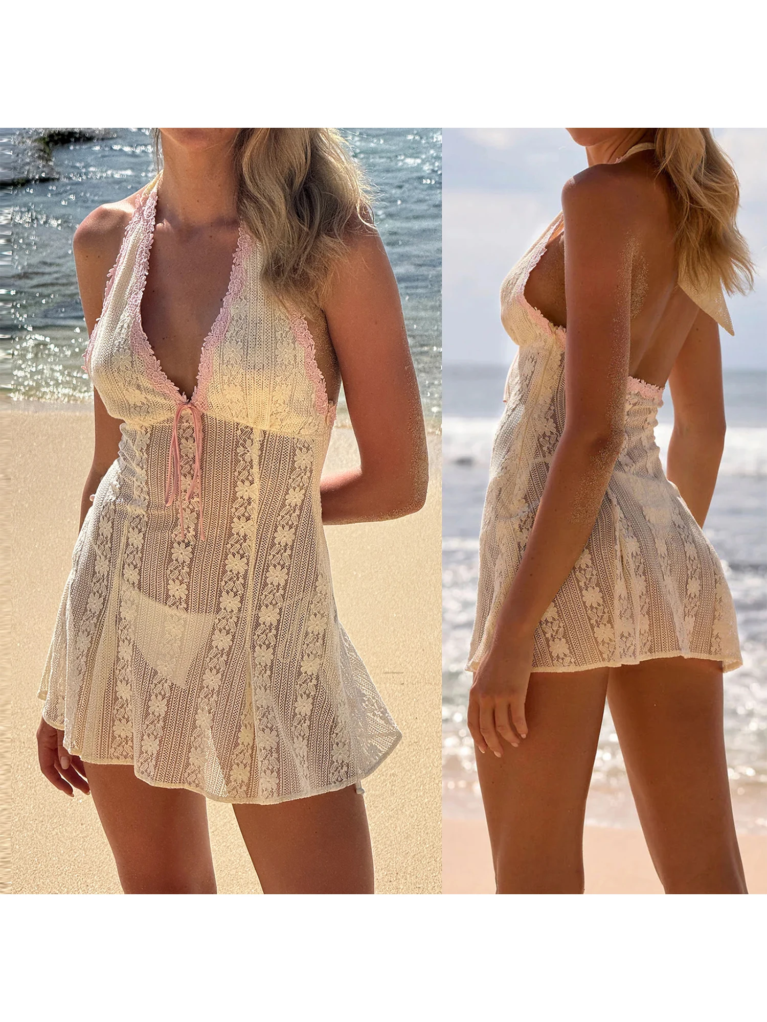 فستان ماكسي أنيق بطبعة زهور بدون أكتاف، فستان طويل للشاطئ بحاشية مكشكشة مع حزام وتفاصيل شق