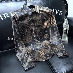 Blusa informal holgada con botones, camisa con cuello en pico, estampado, estilo coreano, Harajuku, moda KPOP, otoño