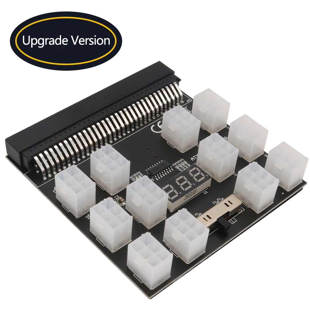 Upgrade Versie Voeding Breakout Board Adapter Met 12 Pcs Atx 6Pin Power Connector Voor Eth Btc Ming