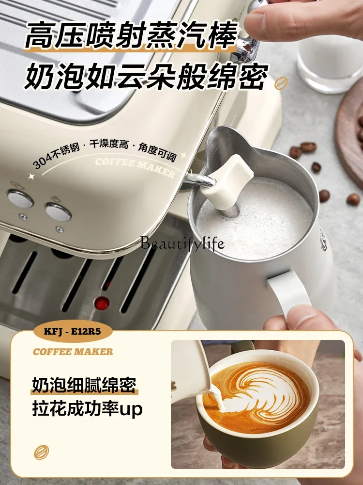 Espresso household small semi-automatic steam milk foam integrated coffee machine