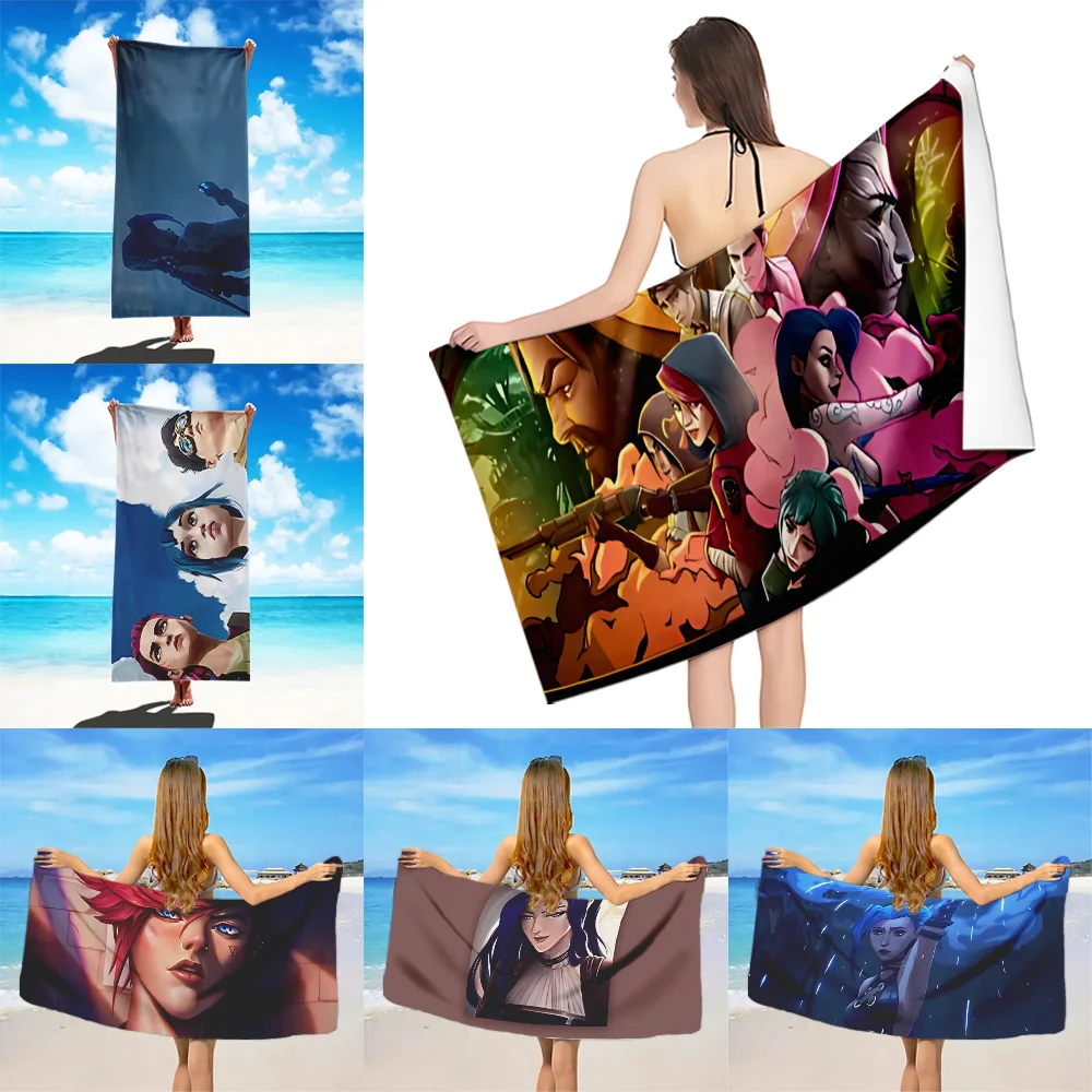 

Arcane Series Animation League Of Legends Beach Towel Microfiber Sand Free Quick Dry Soft Sandproof Pool Towels Gift for Women