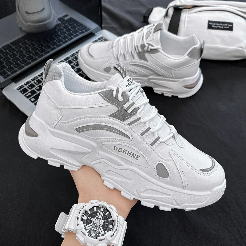 Casual Running Height Increasing Trendy Low Cut Thick Sole Spring Season Men Sport Shoes Versatile Skate Shoes