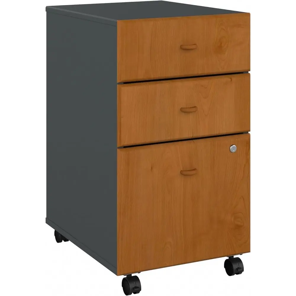 

Bush Furniture Series A 3 Drawer Mobile Cabinet in Natural Cherry Finish