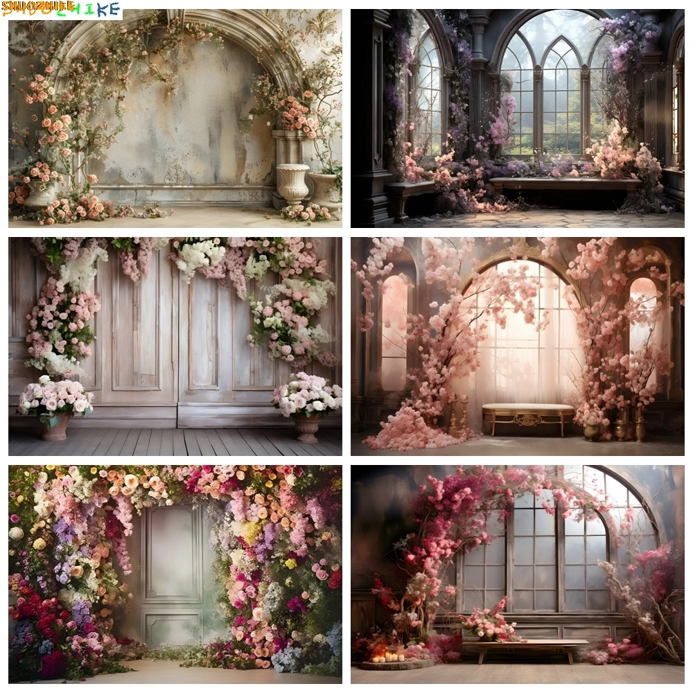 

Abstract Flower Photography Backdrop Spring Newborn Baby Shower Birthday Wedding Party Decor Adult Kid Portrait Photo Background