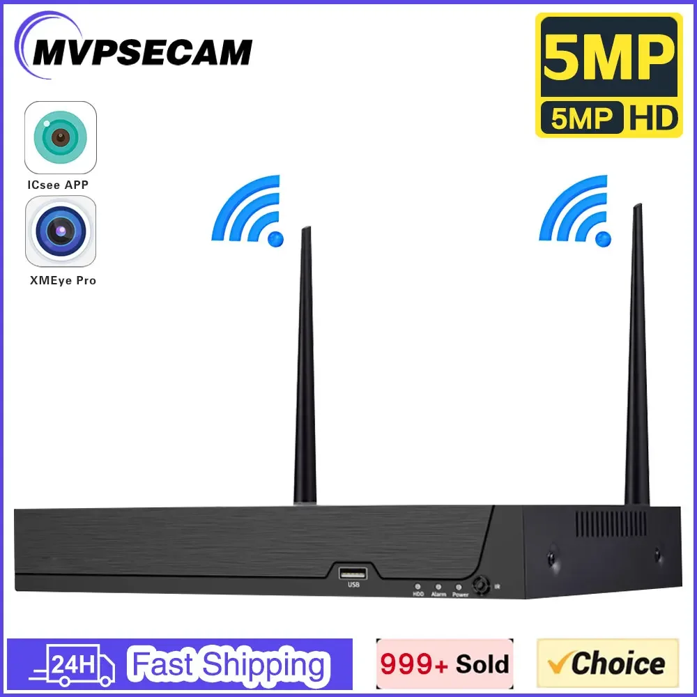 

8-канальный Wi-Fi мини-NVR H.265 3MP 4CH 5MP сетевой видеорегистратор XMeye Pro для Wi-Fi камера видеонаблюдения с автоматическим соответствием