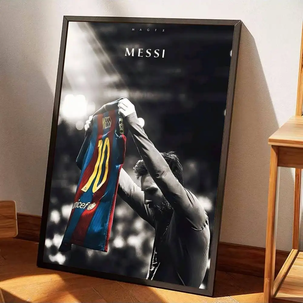 Classic L-lionel M-messi Football Star Vintage Posters Sticky Retro Kraft Paper Sticker DIY Room Bar Cafe Kawaii Room Decor