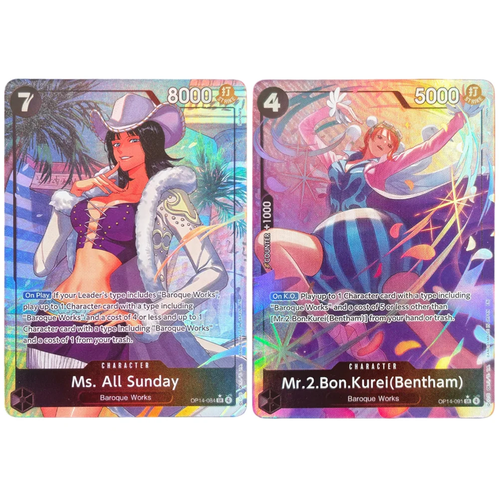 Proxy ONE PIECE Spiel MS All Sunday OP14-084 Mr.2.Bon.Kurei Bentham OP14-091 SR Englische TCG Anime-Karte