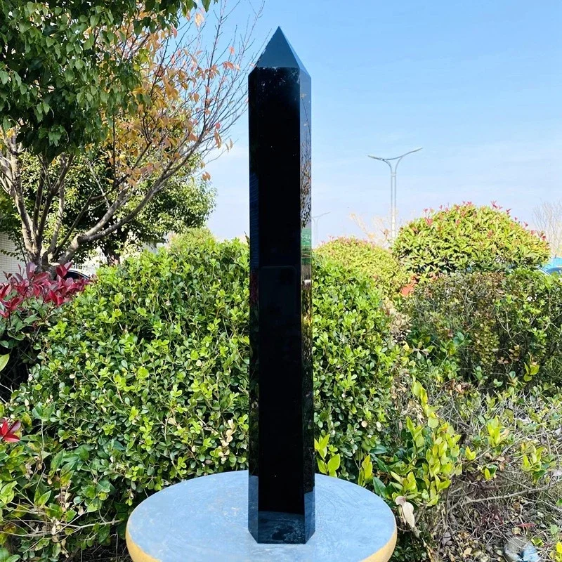 Natural obsidian tower, energy gem, spiritual healing, home decoration, purification meditation, collection