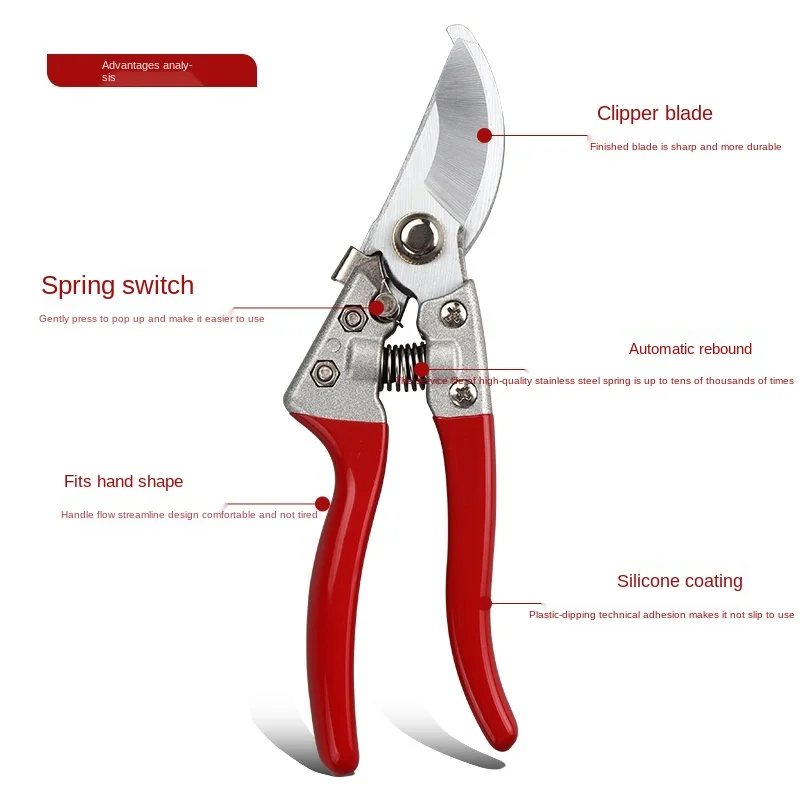 Universal Replaceable Pruning Shears Spring Silkworm Type Steel Skin Stainless Steel Spring Pruning Shears Gardening Shears Part