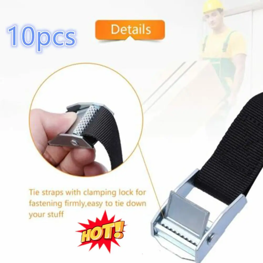 

10pc 2cmx40cm Car Luggage Bag Cargo Lashing Strap Car Tension Rope Tie Down Strap Strong Ratchet Belt For Heavy-duty Luggage