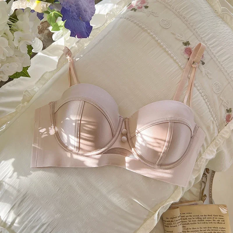 YUQI'S القرمزي خمر مجموعة الملابس الداخلية رفع تأثير تمثال نصفي صغير فيكتورياس سر نمط Wirefree الصدرية زودياك سنة هدية مثير محسن #2