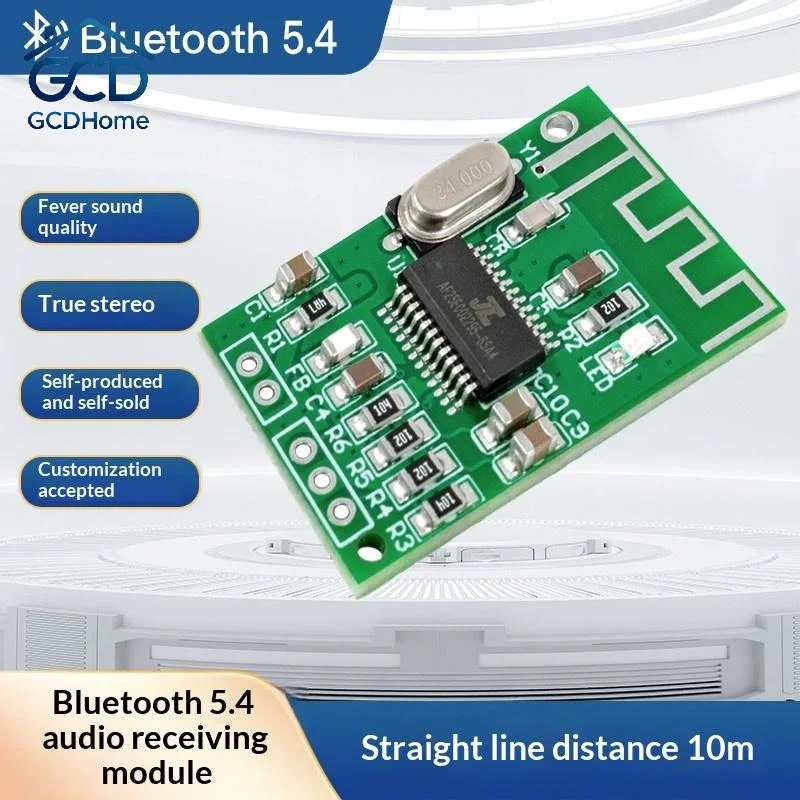 Bluetooth 5.4 Audio Receiver Module 2.0 Dual Channel with Enhanced Stereo Decoding Board for Car Audio