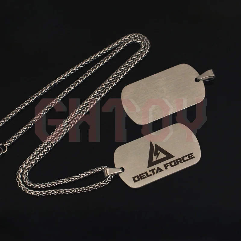 

6cm/2.36in Delta Action Model Military Plaque Metal Hang Tag Necklace engraving Logo Identity Plaque Gift Collection Pendant Toy