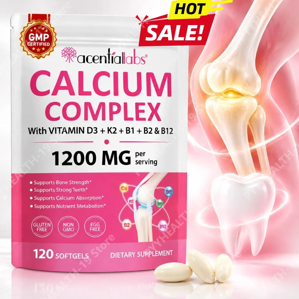 Calcium Complex 1200mg Softgels Supports Bone Strength Structure Strong Teeth & Oral Health Healthy Muscle Contraction 120 Count