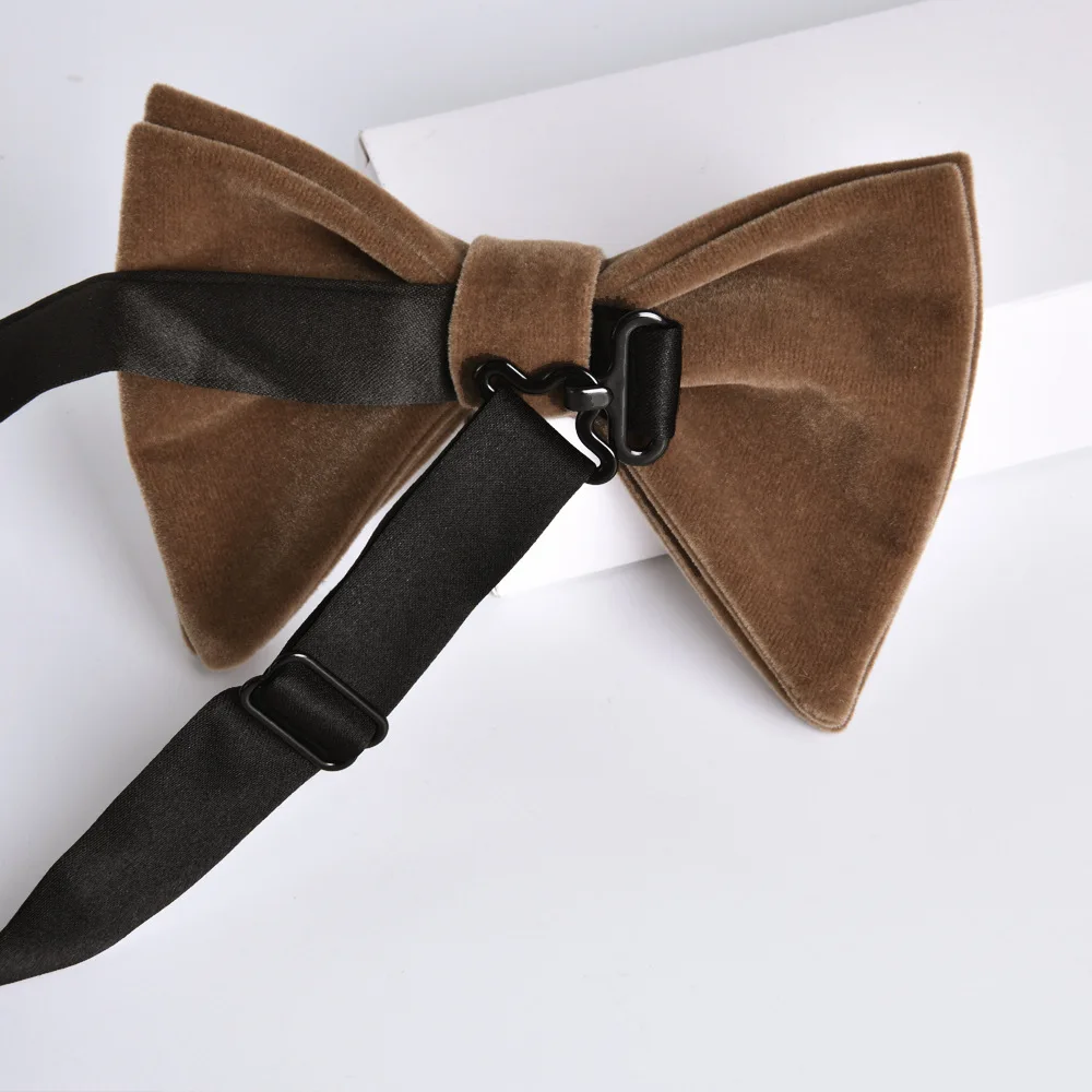 Schwarze Samt-Fliegen für Herren, verstellbar, große Schleife, Herren-Accessoires, Hemden, Fliege, blaue Schmetterlings-Krawatten für Hochzeit, Party, Krawatte – Detail 4