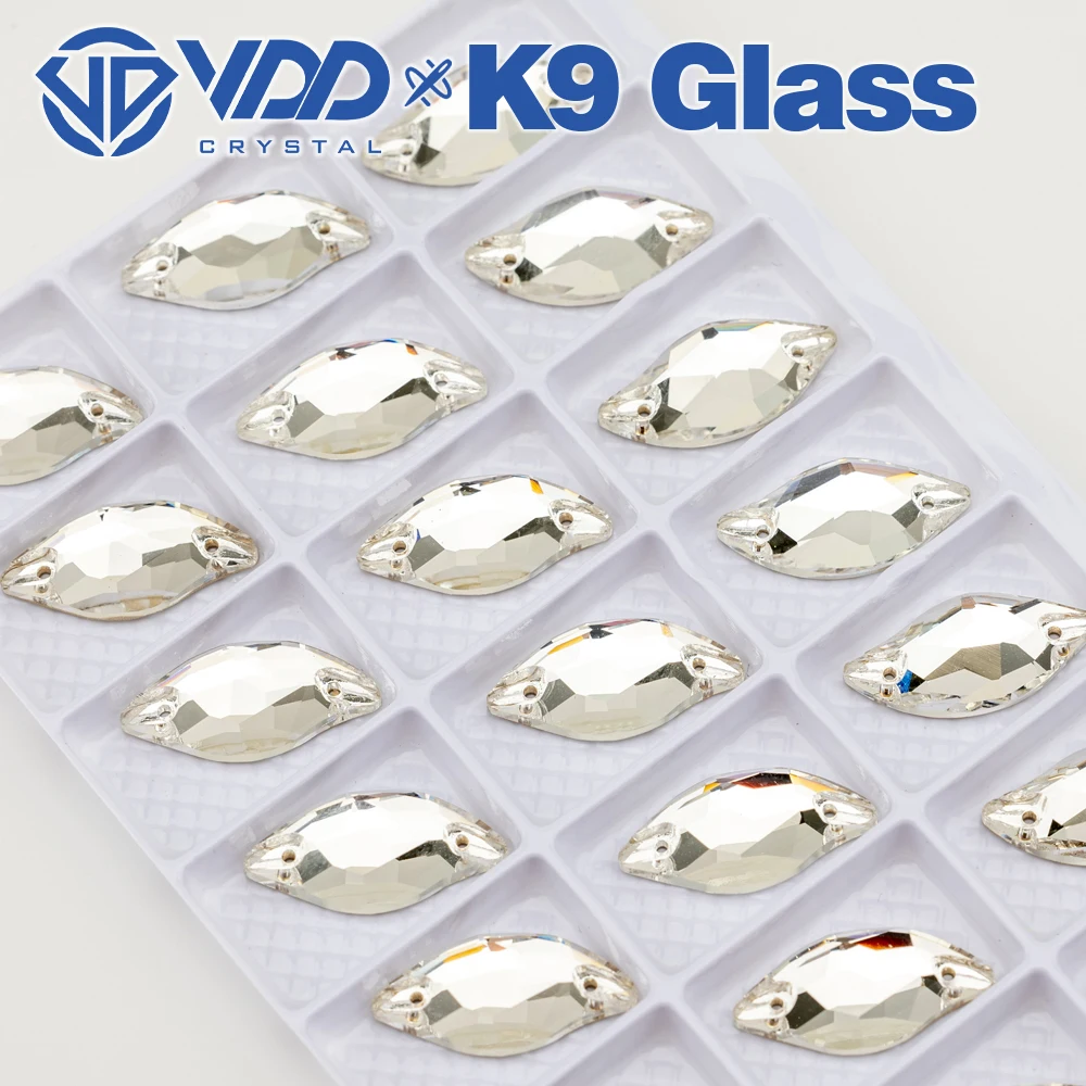 VDD Großhandel Blattförmige Hochwertige K9-Glas-Applikationssteine, Kristall-Flachboden-Nähsteine für Kleidung, DIY, Kleider, Hochzeitskleider – Detail 4