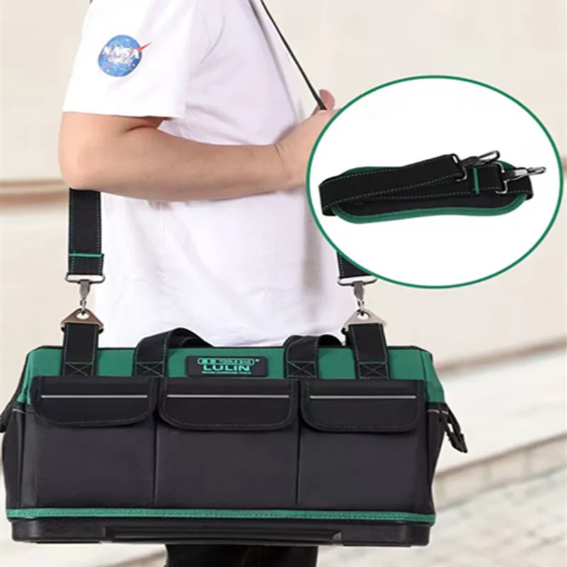 One-Piece Color-Blocked Square Pocket Canvas Portable Oxford Cloth Repair Multifunctional Electrician Labor Protection Tool Bag Toolbox Wear-Resistant Extra Thick Large Capacity Tool Bag