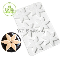 Dorica 6 Cavity Flower Design Pudding Silicone Mousse Mould DIY French Dessert Chocolate Mold Cake Decorating Tools Bakeware