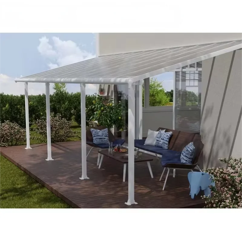 OneAlu Custom Luxury Outdoor Aluminum Ceiling Gazebo - Polycarbonate Roof, Waterproof Rainproof Sunshade for Courtyard